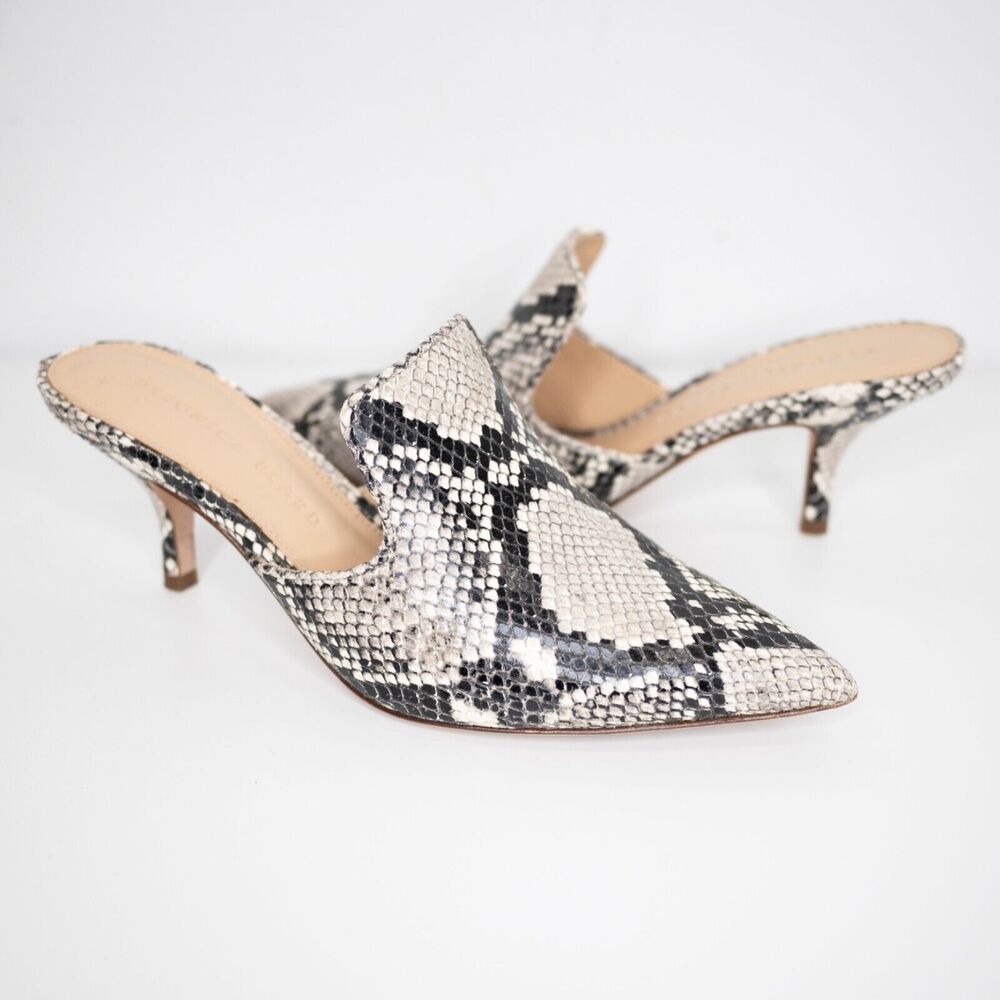 Veronica Beard Pearla Mules Python Snake Embossed… - image 2